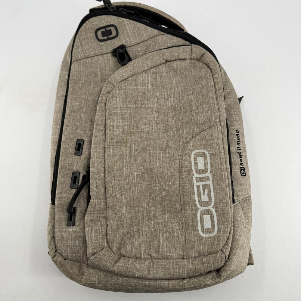 OGIO Newt II Mono Sling Backpack Mens OS Tan Heathered Crossbody Tech Bag
